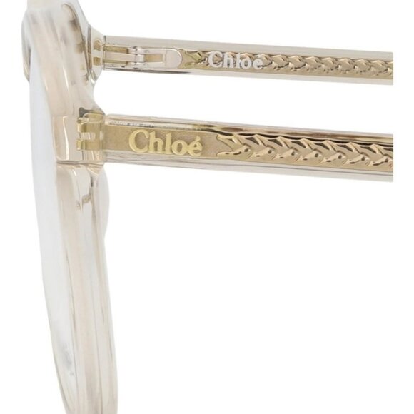 Chloé Womens Aviator Beige Beige Transparent Fashion Designer Eyewear - Picture 4 of 4